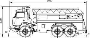 Автоцистерна пожарная с лестницей АЦЛ-3-40/17 КамАЗ-43253 (СХЕМА)