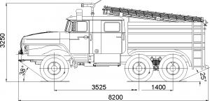 Автоцистерна пожарная АЦ-5-40 УРАЛ-5557 (СХЕМА)