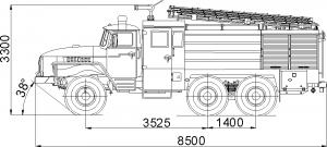 Автоцистерна пожарная АЦ-5-40 УРАЛ-5557-40 (СХЕМА)